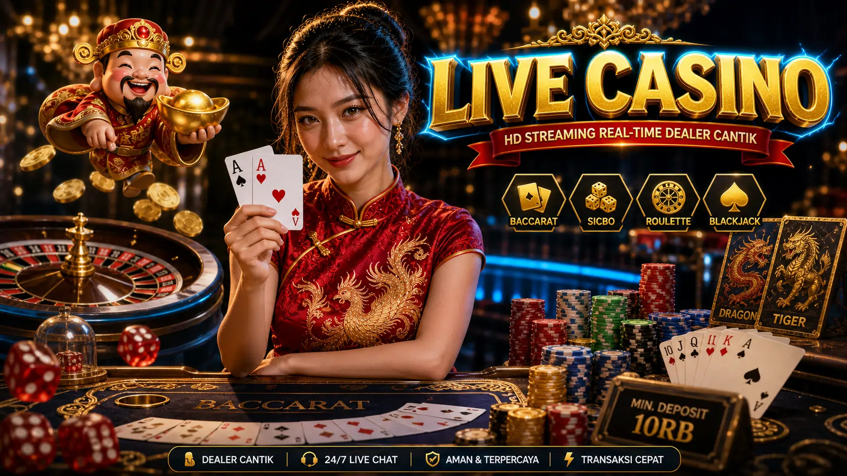 DewaHoki - DewaHoki Live Casino - Baccarat, Roulette, Sicbo Dealer Cantik HD