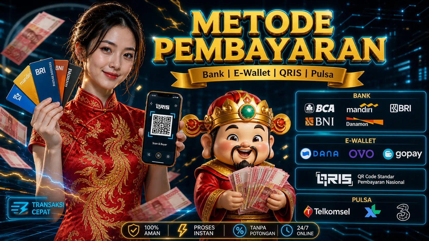 DewaHoki - Metode Pembayaran DewaHoki - Bank, DANA, OVO, GoPay, QRIS, Pulsa